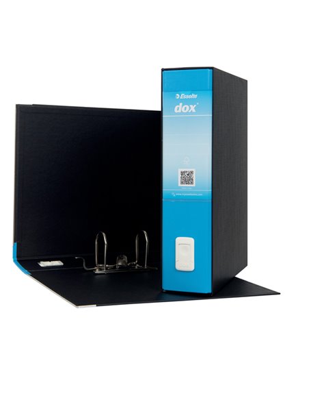 Registratore Dox 2 azzurro capri dorso 8cm f.to protocollo Esselte D26201 DOX REGISTRATORI A LEVA