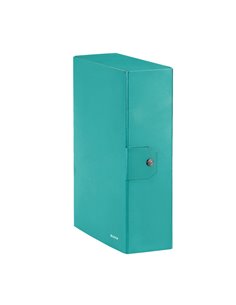 SCATOLA PROGETTO WOW DORSO 10CM ACQUA MARINA METAL 39680051 LEITZ SCATOLE ARCHIVIO CON BOTTONE