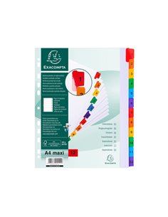 SEPARATORE Numerico 1-12/A4 Maxi in CARTONCINO 160gr Exacompta 4112E EXACOMPTA DIVISORI-SEPARATORI CON TASTI STAMPATI