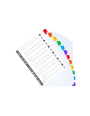 SEPARATORE Numerico 1-12/A4 Maxi in CARTONCINO 160gr Exacompta 4112E EXACOMPTA DIVISORI-SEPARATORI CON TASTI STAMPATI