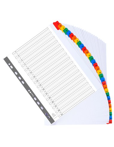 SEPARATORE Numerico 1-31/A4 Maxi in CARTONCINO 160gr Exacompta 4131E EXACOMPTA DIVISORI-SEPARATORI CON TASTI STAMPATI
