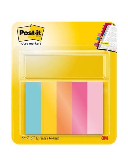 SEGNAPAGINA Post-it® 670-5JA-EU 250FG in 5COLORI INDEX 12,7x44mm in CARTA 7100259442