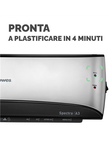 PLASTIFICATRICE A CALDO Spectra A3 FELLOWES 5738301 FELLOWES PLASTIFICATRICI A CALDO