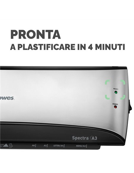 PLASTIFICATRICE A CALDO Spectra A3 FELLOWES 5738301 FELLOWES PLASTIFICATRICI A CALDO