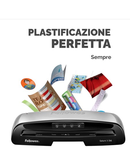 PLASTIFICATRICE A CALDO Saturn 3i A4 FELLOWES 5724801 FELLOWES PLASTIFICATRICI A CALDO