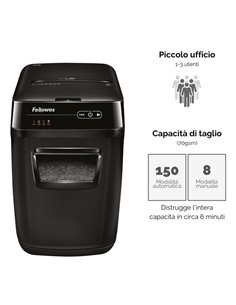 DISTRUGGIDOCUMENTI A FRAMMENTI Automax 150C FELLOWES 4680101 FELLOWES A FRAMMENTI E MICROFRAMMENTI 2