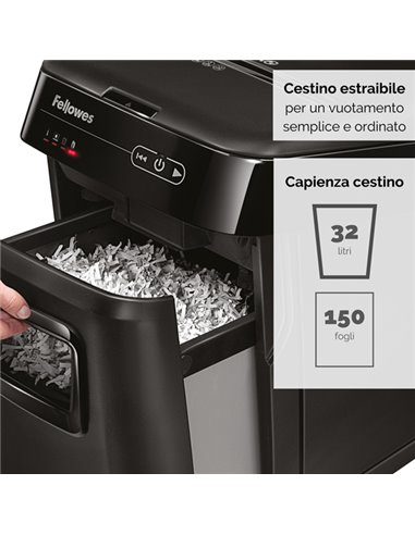 DISTRUGGIDOCUMENTI A FRAMMENTI Automax 150C FELLOWES 4680101 FELLOWES A FRAMMENTI E MICROFRAMMENTI