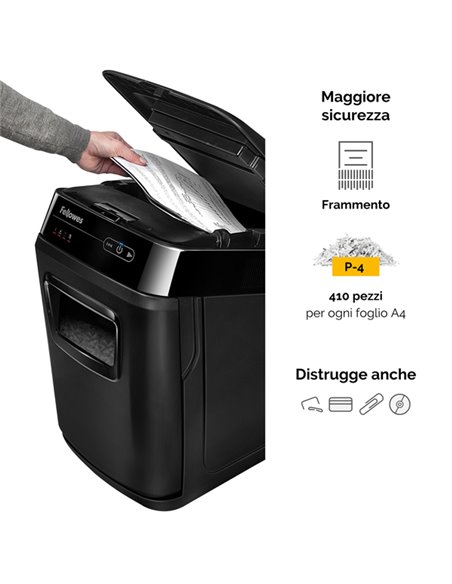 DISTRUGGIDOCUMENTI A FRAMMENTI Automax 150C FELLOWES 4680101 FELLOWES A FRAMMENTI E MICROFRAMMENTI