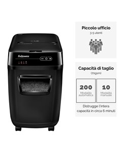 DISTRUGGIDOCUMENTI A FRAMMENTI Automax 200C FELLOWES 4653601 FELLOWES A FRAMMENTI E MICROFRAMMENTI 2