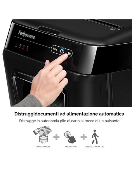 DISTRUGGIDOCUMENTI A FRAMMENTI Automax 200C FELLOWES 4653601 FELLOWES A FRAMMENTI E MICROFRAMMENTI