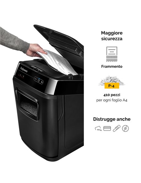 DISTRUGGIDOCUMENTI A FRAMMENTI Automax 200C FELLOWES 4653601 FELLOWES A FRAMMENTI E MICROFRAMMENTI