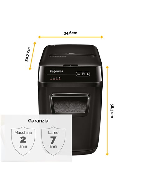 DISTRUGGIDOCUMENTI A FRAMMENTI Automax 200C FELLOWES 4653601 FELLOWES A FRAMMENTI E MICROFRAMMENTI