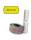 PACK 10 ROTOLI 1000 ETICH. 26x12mm ONDA GIALLO PERM. Printex 2612SFP10GI