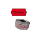 PACK 10 ROTOLI 1000 ETICH. 26x12mm ONDA ROSSO PERM. Printex 2612SFP10RS