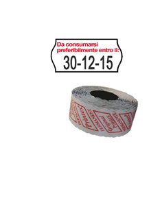 PACK 10 ROTOLI 1000 ETICH. 26x12mm ONDA "Da consumarsi..." BIANCO PERM. Printex 2612SFP14ST PRINTEX PREZZATRICI-CONSUMABILI