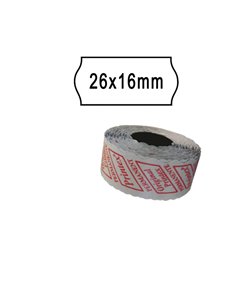 PACK 10 ROTOLI 1000 ETICH. 26x16mm ONDA BIANCO PERM. Printex 2616SBP7 PRINTEX PREZZATRICI-CONSUMABILI