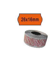 PACK 10 ROTOLI 1000 ETICH. 26x16mm ONDA ARANCIO PERM. Printex 2616SFP7AR PRINTEX PREZZATRICI-CONSUMABILI
