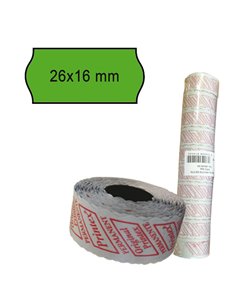 PACK 10 ROTOLI 1000 ETICH. 26x16mm ONDA VERDE PERM. Printex 2616SFP7VE