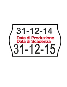 PACK 10 ROTOLI 1000 ETICH. 26x16mm ONDA "data produz..." BIANCO PERM. Printex 2616SBP10STPS PRINTEX PREZZATRICI-CONSUMABILI