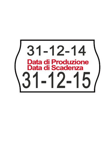 PACK 10 ROTOLI 1000 ETICH. 26x16mm ONDA "data produz..." BIANCO PERM. Printex 2616SBP10STPS PRINTEX PREZZATRICI-CONSUMABILI