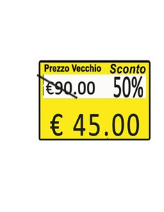 PACK 10 ROTOLI 600 ETICH. 26x19mm "Taglio prezzo..." GIALLO REMOV. Printex B10/2619/CRGSTS PRINTEX PREZZATRICI-CONSUMABILI