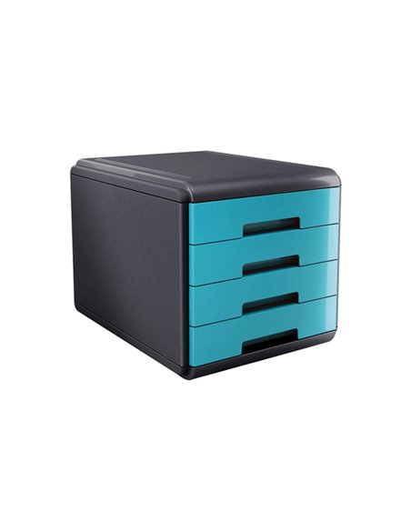 Cassettiera 4 cassetti 45mm MyDesk turchese ARDA 18P4PTU ARDA CASSETTIERE DA SCRIVANIA