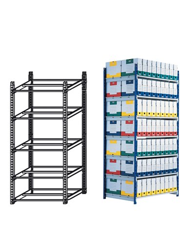 Scaffale RANG'ECO 5 ripiani 100x70xH200cm - Modulo Base K605170 PAPERFLOW SCAFFALI