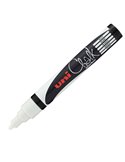 Marcatore a gesso liquido UNI CHALK p.tonda bianco UNI MITSUBISHI M PWE5M BI