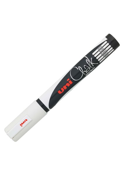 Marcatore a gesso liquido UNI CHALK p.tonda bianco UNI MITSUBISHI M PWE5M BI