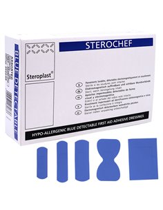 Scatola 100 CEROTTI Assort. in 5 misure BLU DETECTABLE CER049 PVS MEDICAMENTI