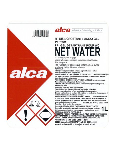 DETERGENTE ACIDO Net Water flacone 1Lt Alca ALC539 ALCA DETERGENTI-DETERSIVI PER PULIZIA