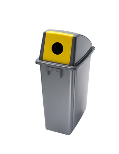CONTENITORE Office 60Lt + COPERCHIO GIALLO con FORO per BOTTIGLIE 114216 Medial PATTUMIERE E BIDONI