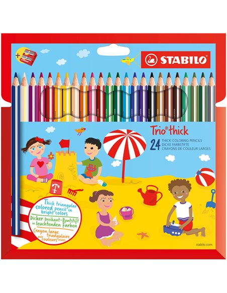 Astuccio 24 pastelli Trio Thick colori assortiti STABILO 203/2-24 STABILO PASTELLI COLORATI