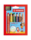 Astuccio 6 pastelli STABILO WOODY 3in1 + TEMPERINO 8806-2