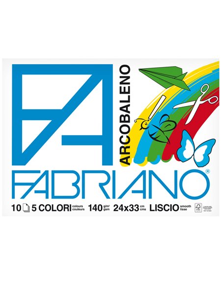 ALBUM ARCOBALENO (24X33CM) FG 10 140GR 5 COLORI FABRIANO 44312433