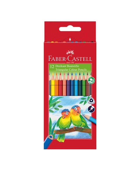 ASTUCCIO 12 PASTELLI COLORATI TRIANGOLARI ECO FABER CASTELL 120523 FABER-CASTELL PASTELLI COLORATI