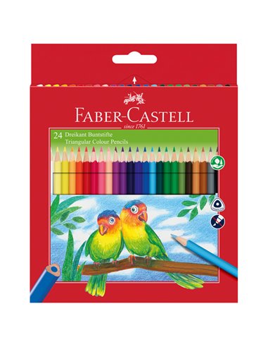 ASTUCCIO 24 PASTELLI COLORATI TRIANGOLARI ECO FABER CASTELL 120524