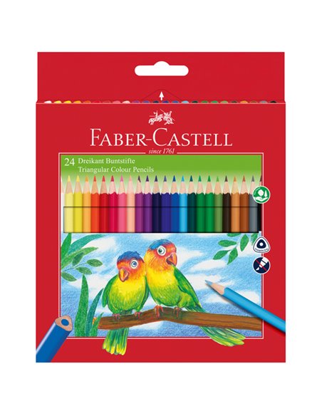 ASTUCCIO 24 PASTELLI COLORATI TRIANGOLARI ECO FABER CASTELL 120524