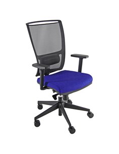 Poltrona semidirezionale Zoe ZOEA blu/nero con braccioli regolabili ZOEA/BR/LB