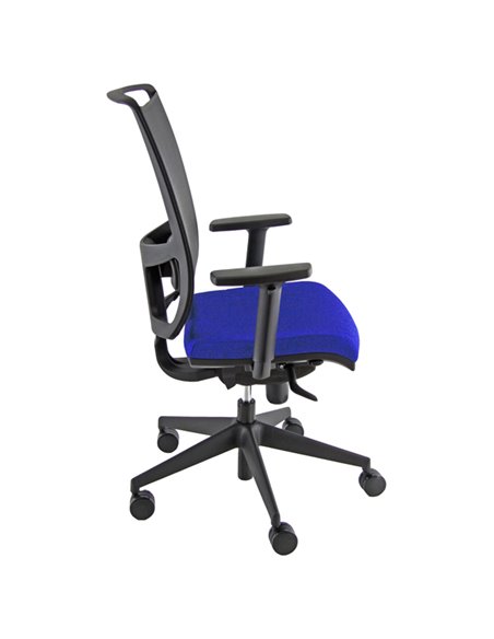 Poltrona semidirezionale Zoe ZOEA blu/nero con braccioli regolabili ZOEA/BR/LB