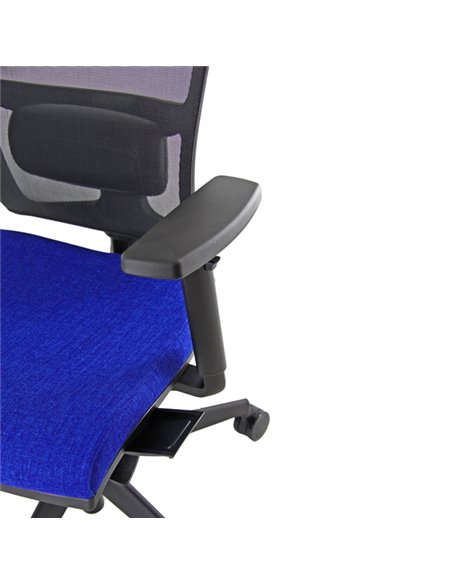 Poltrona semidirezionale Zoe ZOEA blu/nero con braccioli regolabili ZOEA/BR/LB