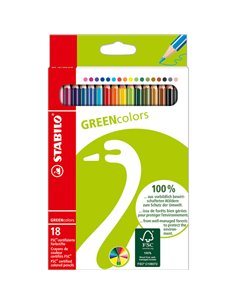 ASTUCCIO 18 PASTELLI GREEN COLOURS STABILO 6019/2-181
