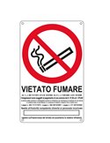 CARTELLO ALLUMINIO 27x43cm 'VIETATO FUMARE'' E630105X