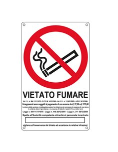 CARTELLO ALLUMINIO 27x43cm 'VIETATO FUMARE'' E630105X
