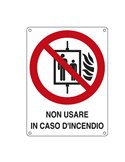 CARTELLO ALLUMINIO 11,5x16cm 'NON USARE IN CASO DI INCENDIO' E622001K
