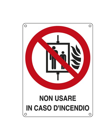 CARTELLO ALLUMINIO 11,5x16cm 'NON USARE IN CASO DI INCENDIO' E622001K CARTELLI SEGNALATORI CARTELLI INFORMATIVI