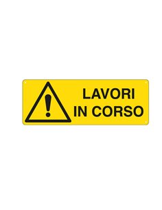 CARTELLO ALLUMINIO 35x12,5cm 'LAVORI IN CORSO' E1779K CARTELLI SEGNALATORI CARTELLI INFORMATIVI