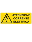 CARTELLO ALLUMINIO 35x12,5cm 'ATTENZIONE CORRENTE ELETTRICA' E1743K