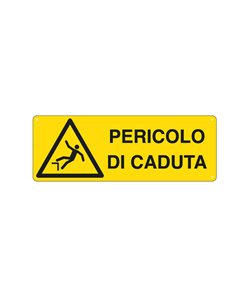 CARTELLO ALLUMINIO 35x12,5cm 'PERICOLO DI CADUTA' E1757K CARTELLI SEGNALATORI CARTELLI INFORMATIVI