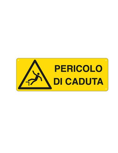 CARTELLO ALLUMINIO 35x12,5cm 'PERICOLO DI CADUTA' E1757K CARTELLI SEGNALATORI CARTELLI INFORMATIVI